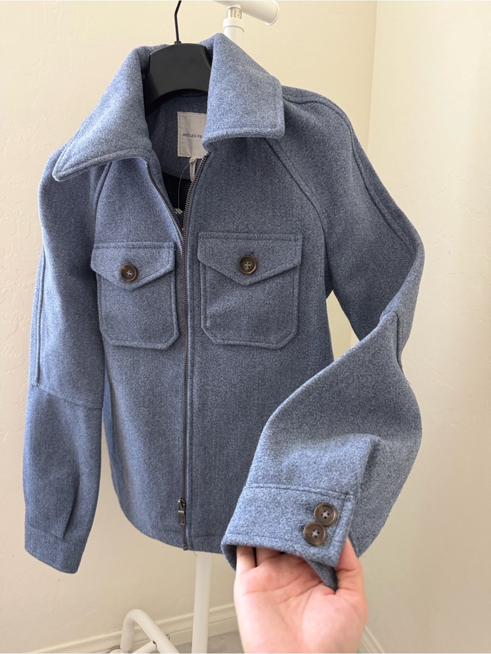 Avec Les Filles Powder Blue Pea Coat